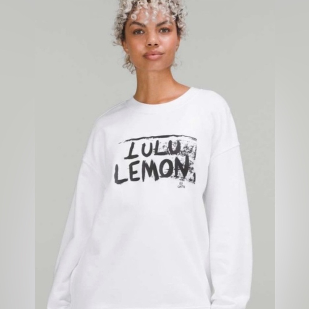 Lululemon White Perfectly Oversized Sweatshirt